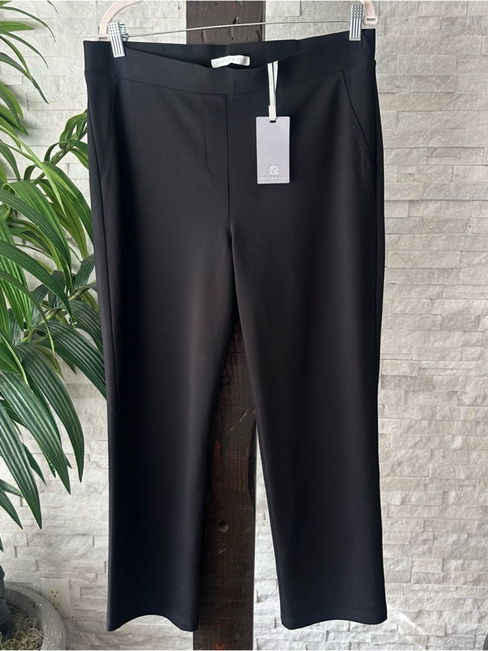 Preston & York Black Classic Pull-On Ponte Straight Leg Pants Size XL New Tags